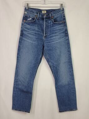 CITIZENS OF HUMANITY Charlotte High-Rise Straight Crop Distressed Jeans Size 24